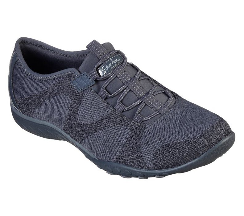 Skechers Relaxed Fit: Breathe-Easy - Opportuknity - Womens Slip On Shoes Deep Grey [AU-UY0238]